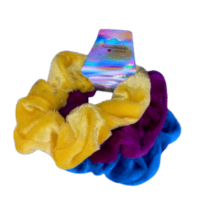 Blue, Yellow & Purple Scrunchies