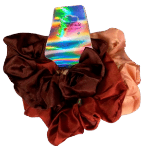 Dark Brown, Brown, Light Brown Scrunchies
