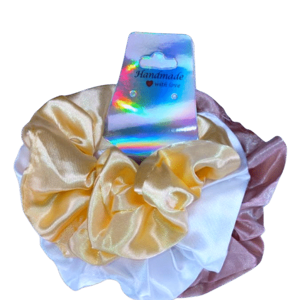 White, Cream & Light Purple Scrunchies