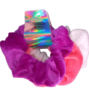 Whit, Pink and Purple Scrunchies