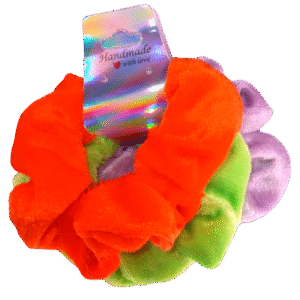 Neon Green, Orange and Purple Scrunchies