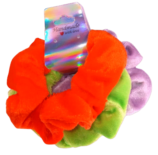 Neon Green, Orange and Purple Scrunchies