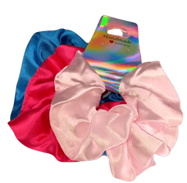 Blue , Pink & Light Pink Scrunchies