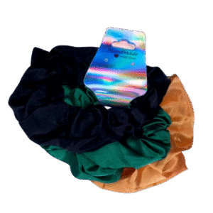 Black, Green and Gold Scrunchies