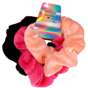 Black, Pink and Rose Pink Scrunchies