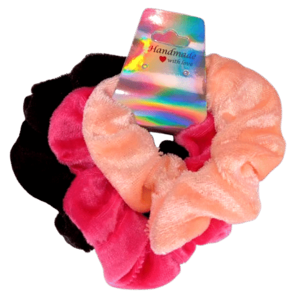 Black, Pink and Rose Pink Scrunchies