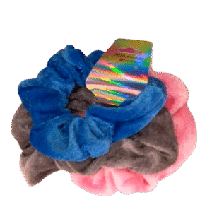 Blue, Gray & Pink Scrunchies
