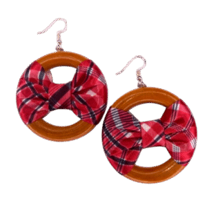 Jamaica Bandana Earring - with Gloss Natural Light Brown Wood