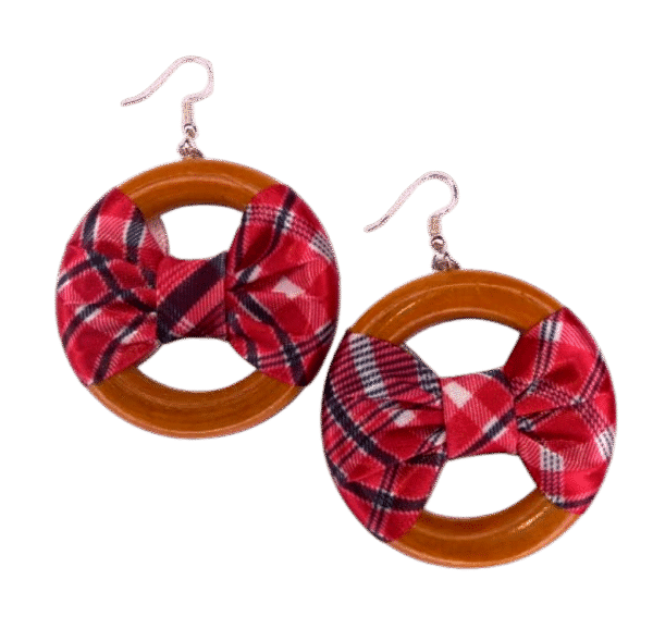 Jamaica Bandana Earring - with Gloss Natural Light Brown Wood