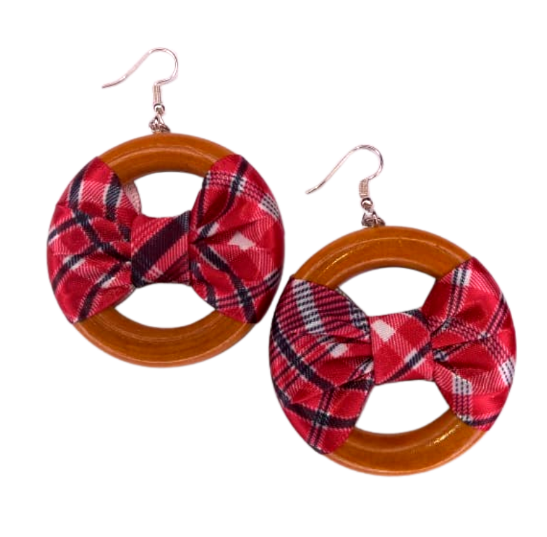 Jamaica Bandana Earring - with Gloss Natural Light Brown Wood