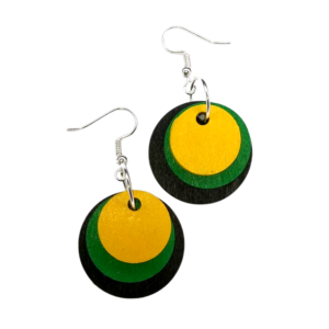 Jamaican Circle- Three Piece Hand Painted Wood Earring