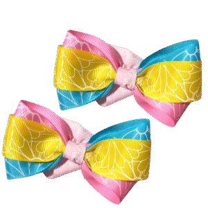 Blue Yellow Pink Hair Clip