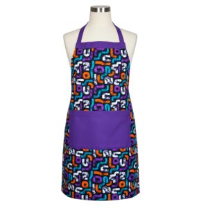 African Print and Purple Apron - Style 2