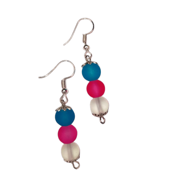 Blue Pink white Earring