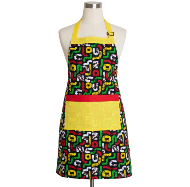 African Print and Yellow Apron