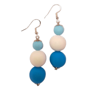 Blue White Sky Blue Tropical Beads Earrings