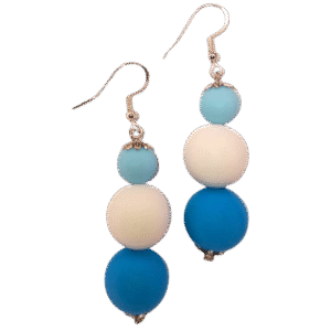 Blue White Sky Blue Tropical Beads Earrings