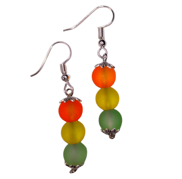 Orange Yellow Green Earring