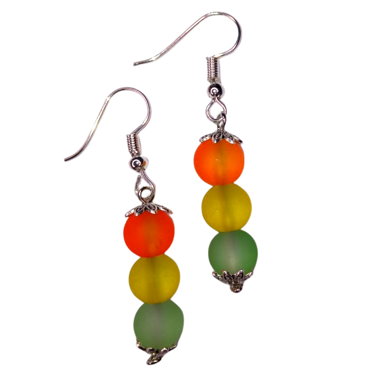 Orange Yellow Green Earring