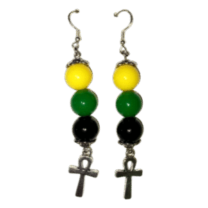Elegant Jamaican Beads Ankh Earring
