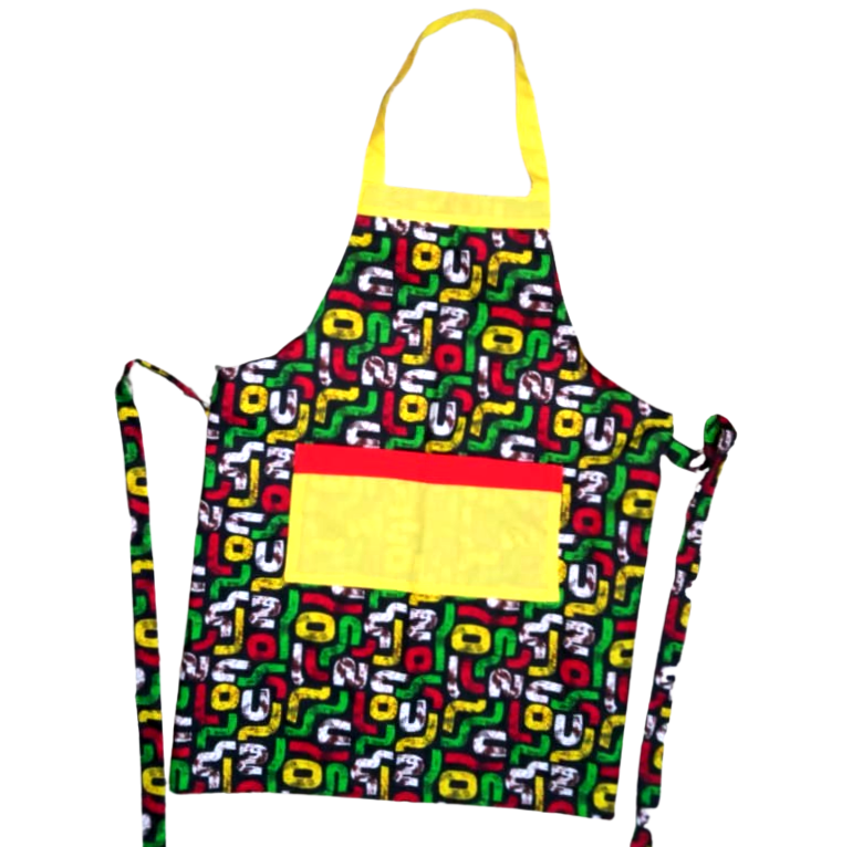 African Print and Yellow Apron