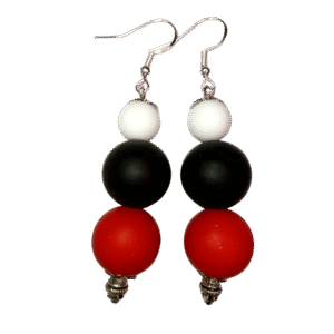 Red Black White Tropical Beads Earrings