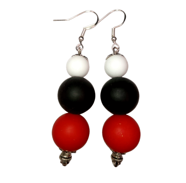 Red Black White Tropical Beads Earrings