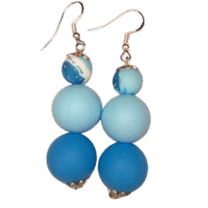 Blue, Sky Blue, the Ocean Tropical Beads Earrings