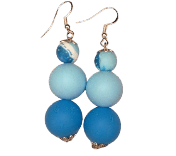 Blue, Sky Blue, the Ocean Tropical Beads Earrings