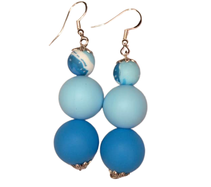 Blue, Sky Blue, the Ocean Tropical Beads Earrings