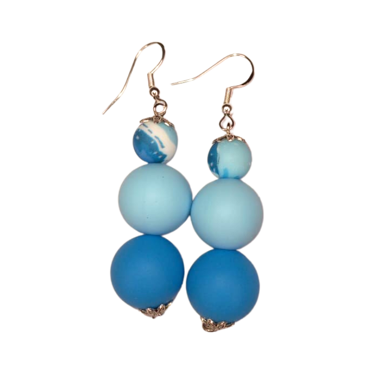 Blue, Sky Blue, the Ocean Tropical Beads Earrings
